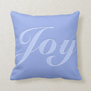Joy in Periwinkle Blue Throw Pillow