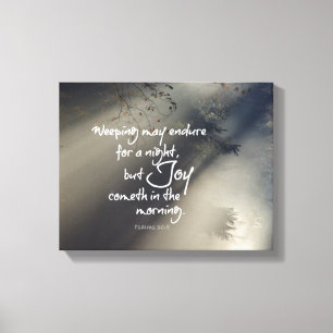 Joy in the Morning Bible Verse Canvas Print
