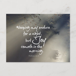 Joy in the Morning Bible Verse Postcard