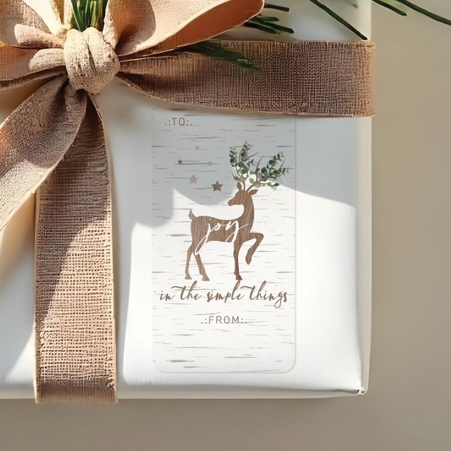 Joy In the Simple Things Birch Bark Deer To & From Label (Joy In the Simple Things Birch Bark Deer To & From Label)