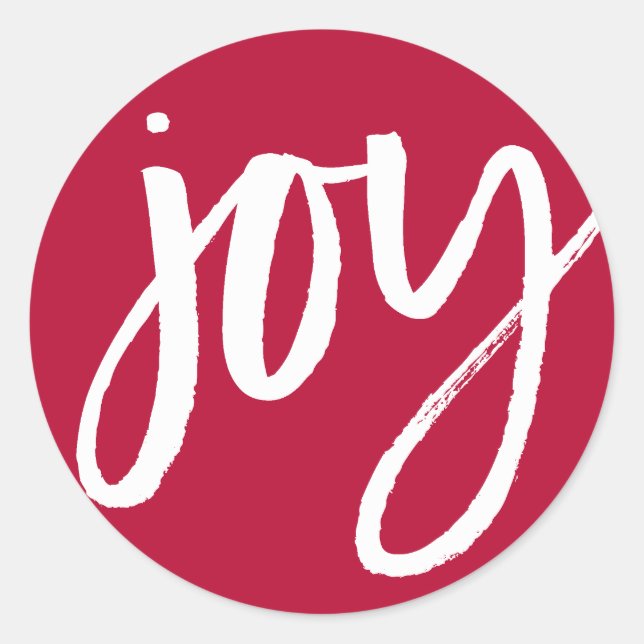 Joy In White Classic Round Sticker (Front)