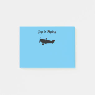 Joy is Flying Airplane Pilot Light-Monotone Post-it Notes
