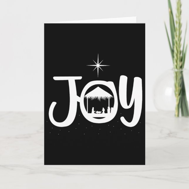 Joy Jesus Nativity Scene Cool Christmas Apparel  Card (Front)