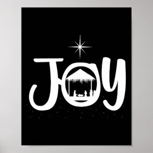 Joy Jesus Nativity Scene Cool Christmas Xmas Chris Poster