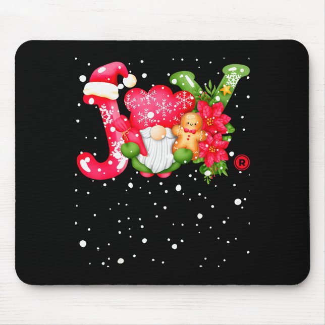 Joy - Joyful Gnome - Cute Christmas  Mouse Pad (Front)