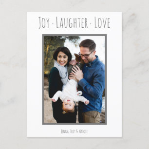 Joy Laughter Love   Carte photo de Noël
