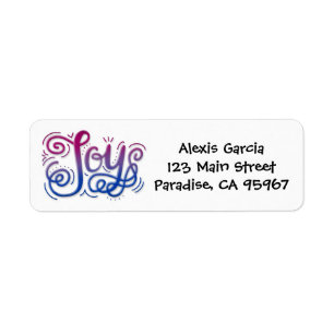 Joy lettering bi pride rose bleu violet