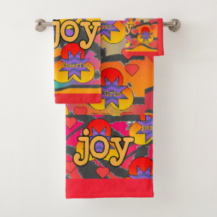 Joy Logo Holiday Seasonal Bath Towel Set
