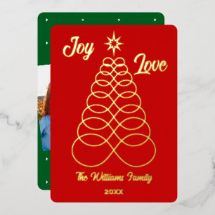 Joy & Love - Infinite Love Christmas Tree - Photo Foil Holiday Card