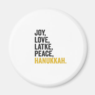 Joy Love Latkes Peace Hanukkah Funny Jewish Magnet