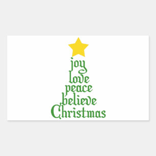 Joy, Love, Peace, Believe, Christmas Sticker