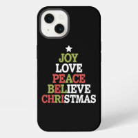 Joy Love Peace Believe Christmas Tree Family