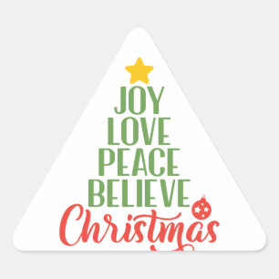 Joy Love Peace Believe Sticker - Inspirational