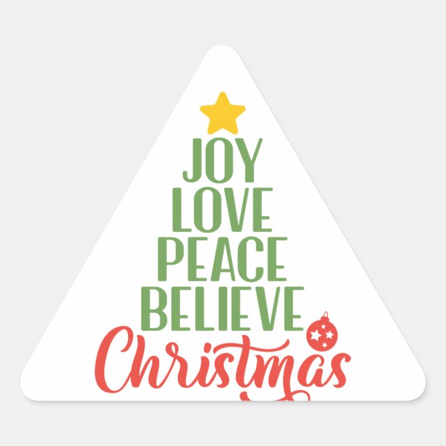 Joy Love Peace Believe Sticker - Inspirational (Devant)