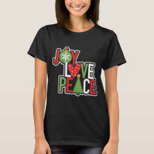 Joy Love Peace Christmas Holiday Festive T-Shirt