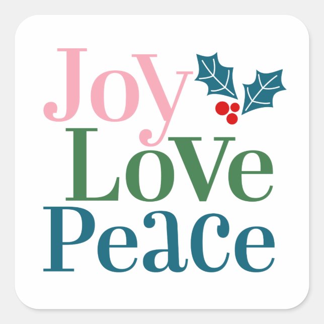 Joy Love Peace Sticker (Devant)