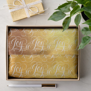Joy - Luxurious Christmas Gold Faux Foil Tissue Paper