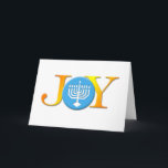 Joy Menorah Card<br><div class="desc">Celebrate the holidays this year by sending out this Joy Menorah Holiday card. It's perfect for the combined Jewish/Christian household. No other word expresses the holidays like the word Joy and the Menorah is the perfect symbol for this time of year.</div>