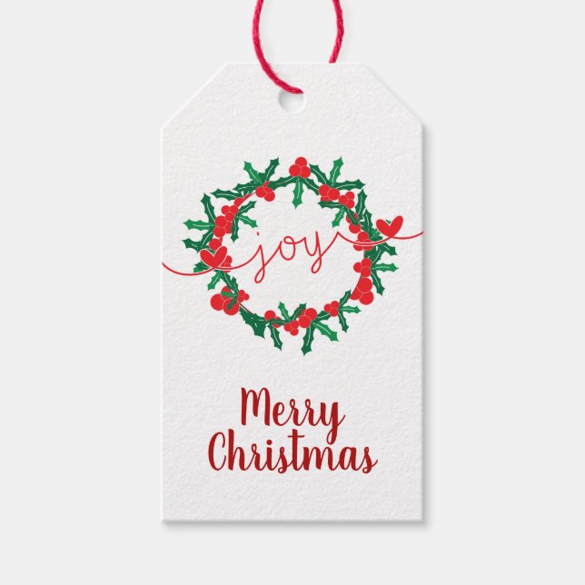 Joy & Merry Christmas Gift Tag (Front)
