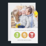 Joy Merry Christmas Photo Card Red Green<br><div class="desc">Holiday christmas customizable photo card in fun and modern lime green,  brick red,  mustard yellow,  and white. Add your photo and custom text to this card to create a unique christmas greeting this holiday season for friends and family.</div>
