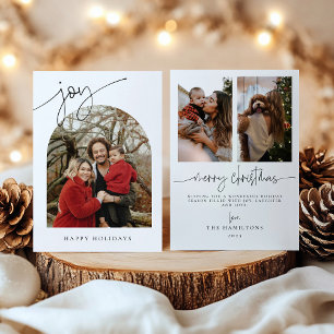 Joy Minimalist Family Christmas 2024 Holiday card