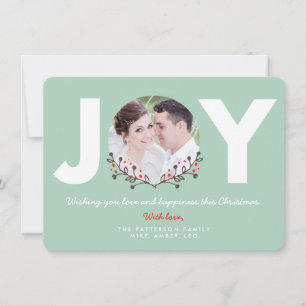 JOY Mint   Holiday Photo Card