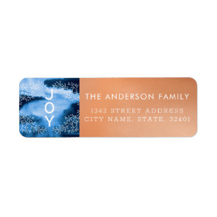 Joy Modern Blue And Copper Holiday Address