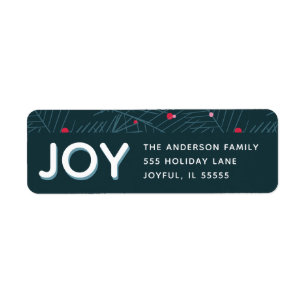 Joy Modern Spruce Custom Holiday Return Address
