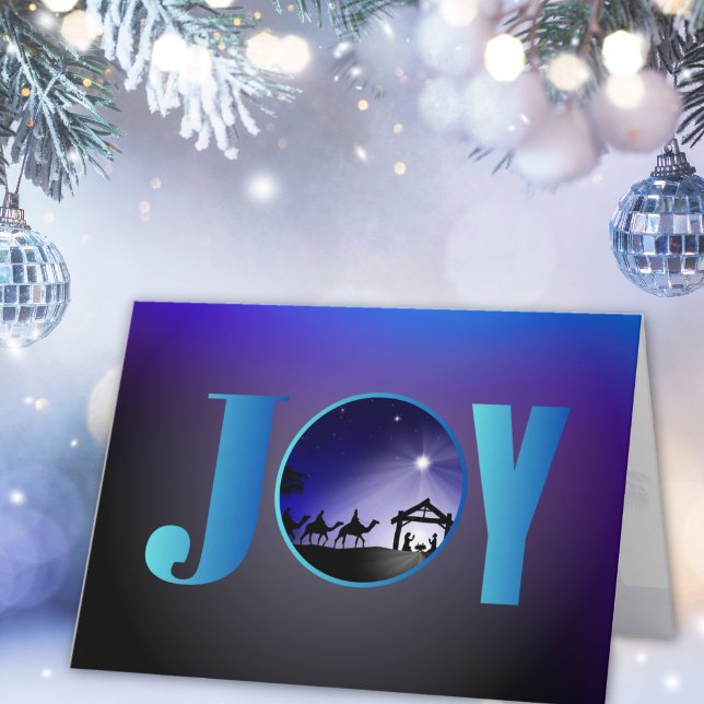 JOY Nativity Scene Christian Christmas Holiday Card (Creator Uploaded)