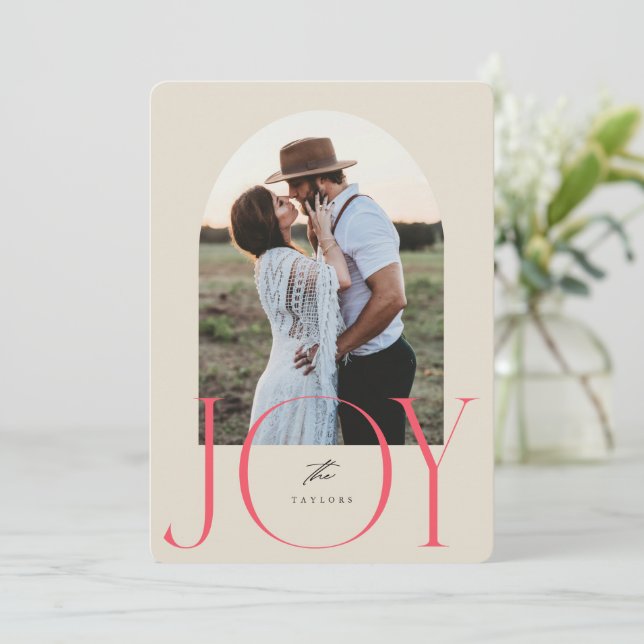 JOY Newlywed Just Married Christmas Card (Standing Front)