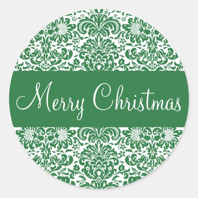 Joy Noël Damask Enveloppe Sticker Sticker (Devant)