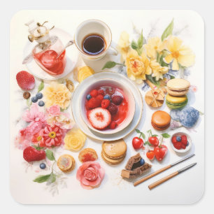 Joy of Afternoon Tea Square Sticker