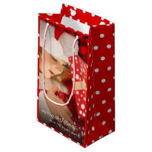 Joy of Christmas Presents Add Your Own Photo Small Gift Bag