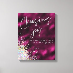 Joy of the Lord is your Strength KJV Verse  Canvas Print