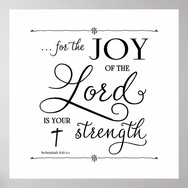 Joy of the Lord - Nehemiah 8:10 Poster (Front)