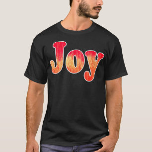 Joy Orange Red Hot Fire Colours Blue Christmas Hol T-Shirt