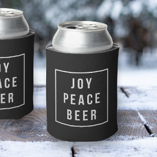 Joy Peace Beer   Funny Holiday Can Cooler