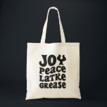 Joy Peace Latkes Grease Funny Jewish Hanukkah Gift Tote Bag<br><div class="desc">funny, hanukkah, shabbat, jewish, jews, challah, menorah, gift, DREidel, birthday</div>