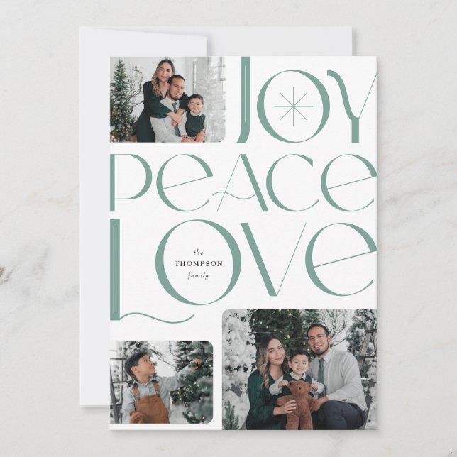Joy Peace Love Carte photo (Devant)