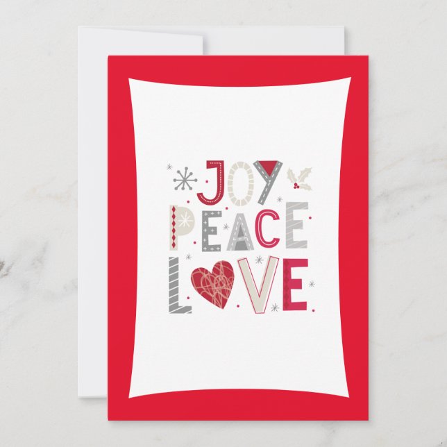 Joy! Peace & Love Holiday Card (Front)