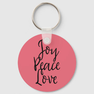 Joy Peace Love Inspirational Quote Keychain