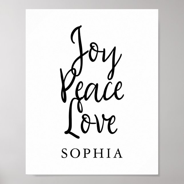 Joy Peace Love Inspirational Quote Poster (Front)