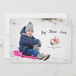 Joy Peace Love Photo Holiday Card