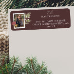 Joy Peace Love Watercolor Woodsy Mushrooms Photo<br><div class="desc">Embrace the whimsy of the season with our enchanting watercolor woodland woodsy mushroom photo address label! It's the perfect way to send a little artistic magic to your loved ones this holiday season. Our whimsical and charming design is bursting with our hand-painted watercolor mushrooms, winter greenery, and berries. Spread joy...</div>
