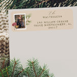 Joy Peace Love Watercolor Woodsy Mushrooms Photo<br><div class="desc">Embrace the whimsy of the season with our enchanting watercolor woodland woodsy mushroom photo address label! It's the perfect way to send a little artistic magic to your loved ones this holiday season. Our whimsical and charming design is bursting with our hand-painted watercolor mushrooms, winter greenery, and berries. Spread joy...</div>