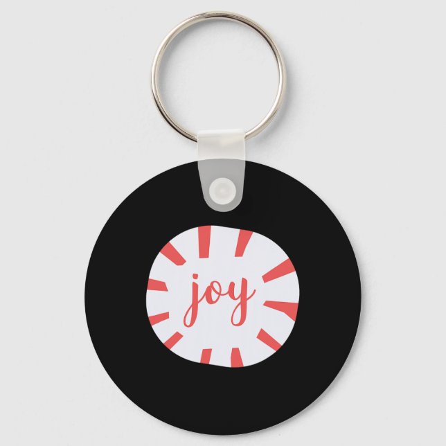 Joy - Peppermint Christmas  Keychain (Front)