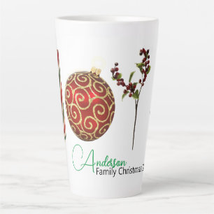 Joy personalized candy cane ornament holly latte m mug