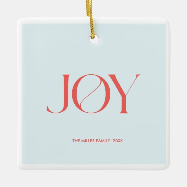 Joy | Personalized Christmas Ornament (Front)