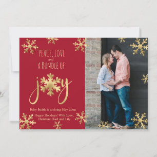 Joy Photo Cartes de Faire-part de grossesse Noël