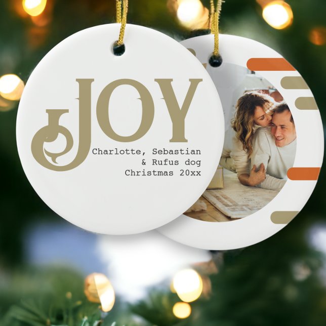 Joy Photo Christmas Personalized Ceramic Ornament (Joy Photo Christmas Personalized Ceramic Ornament from Ricaso)
